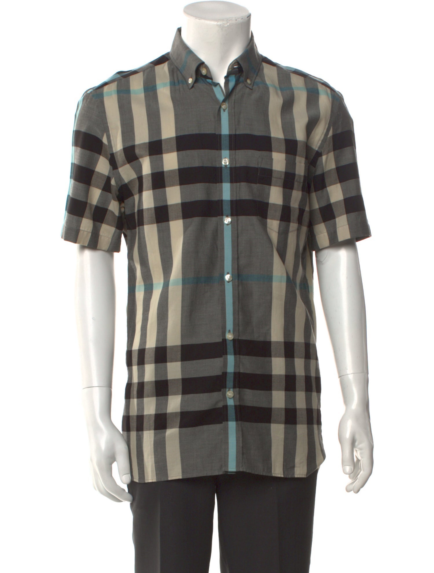 Burberry London Exploded Check Pattern Short Sleeve Shirt