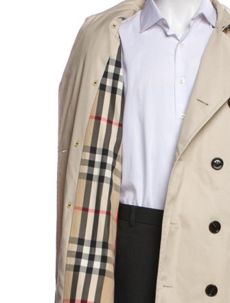 Burberry London Nova Check Pattern Trench Coat