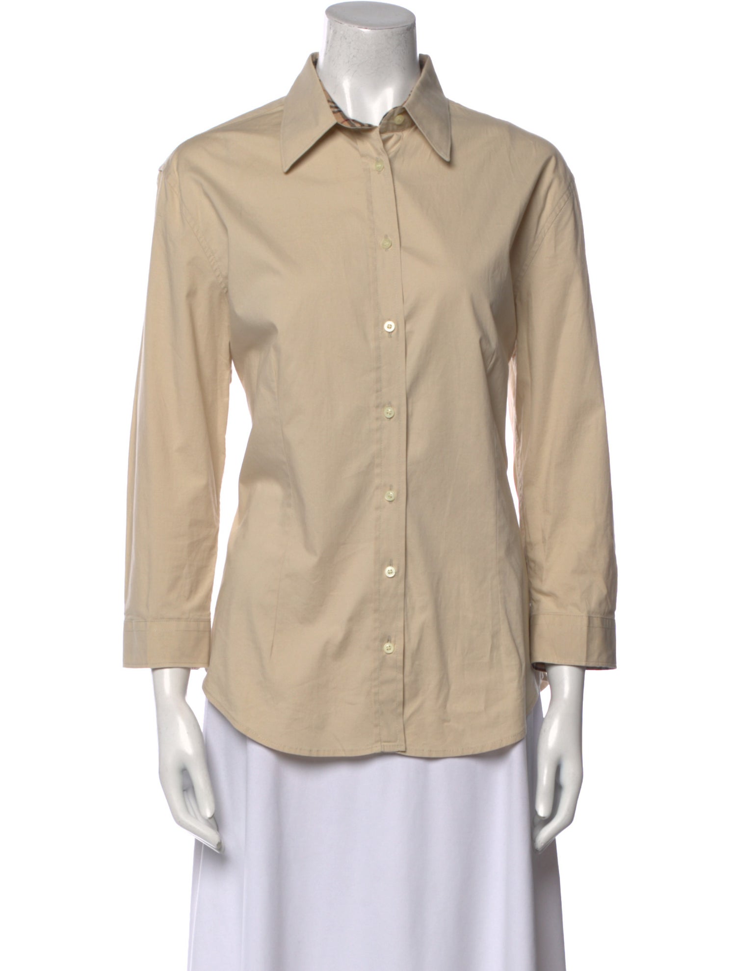 Burberry London Three-Quarter Sleeve Button-Up Top