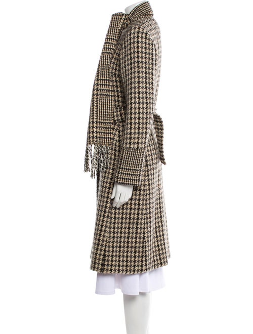 Burberry London Wool Houndstooth Print Trench Coat