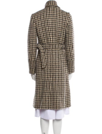 Burberry London Wool Houndstooth Print Trench Coat