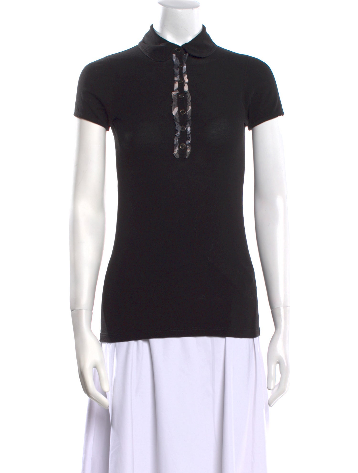 Burberry London Mock Neck Short Sleeve Polo