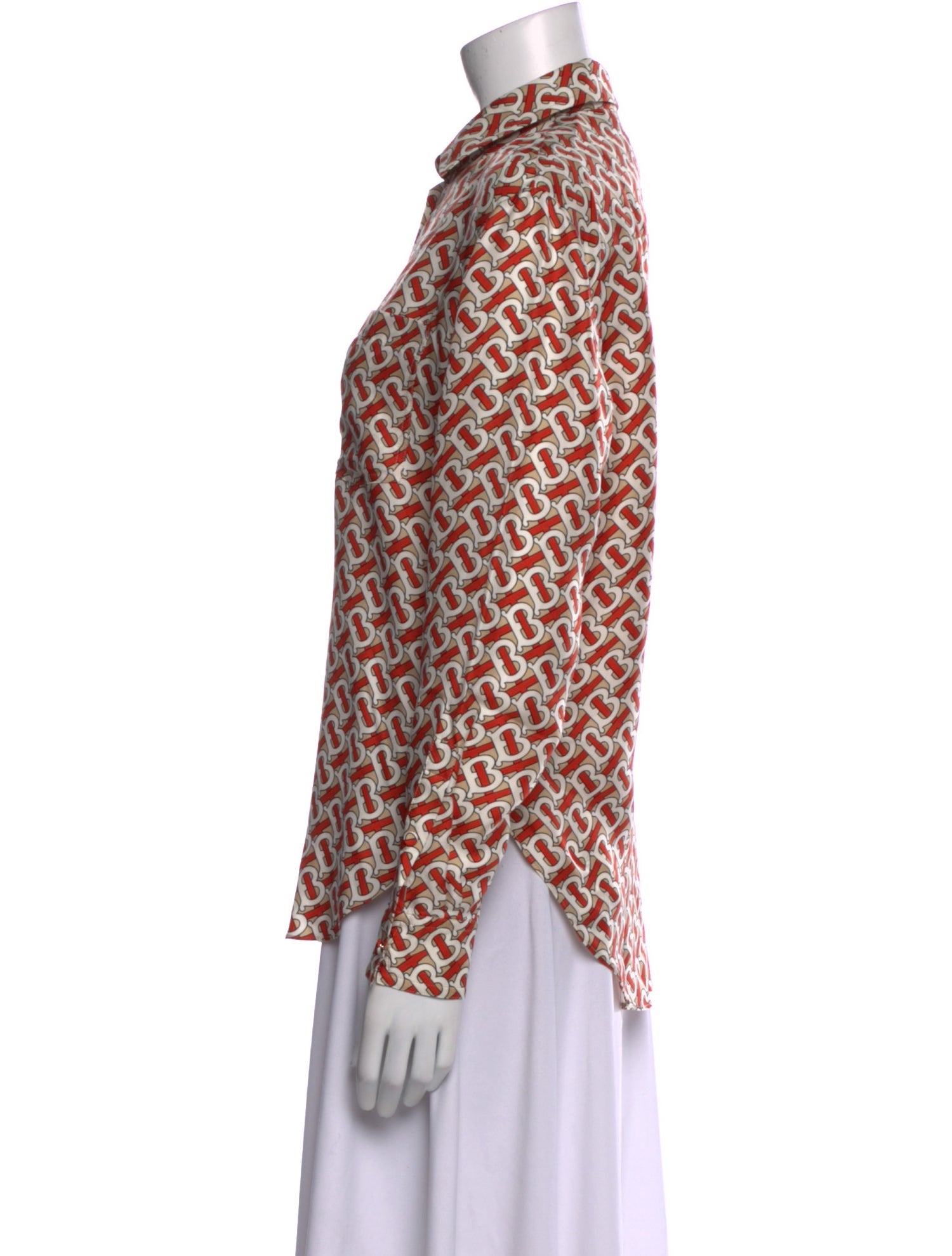 Burberry London Silk Printed Button-Up Top