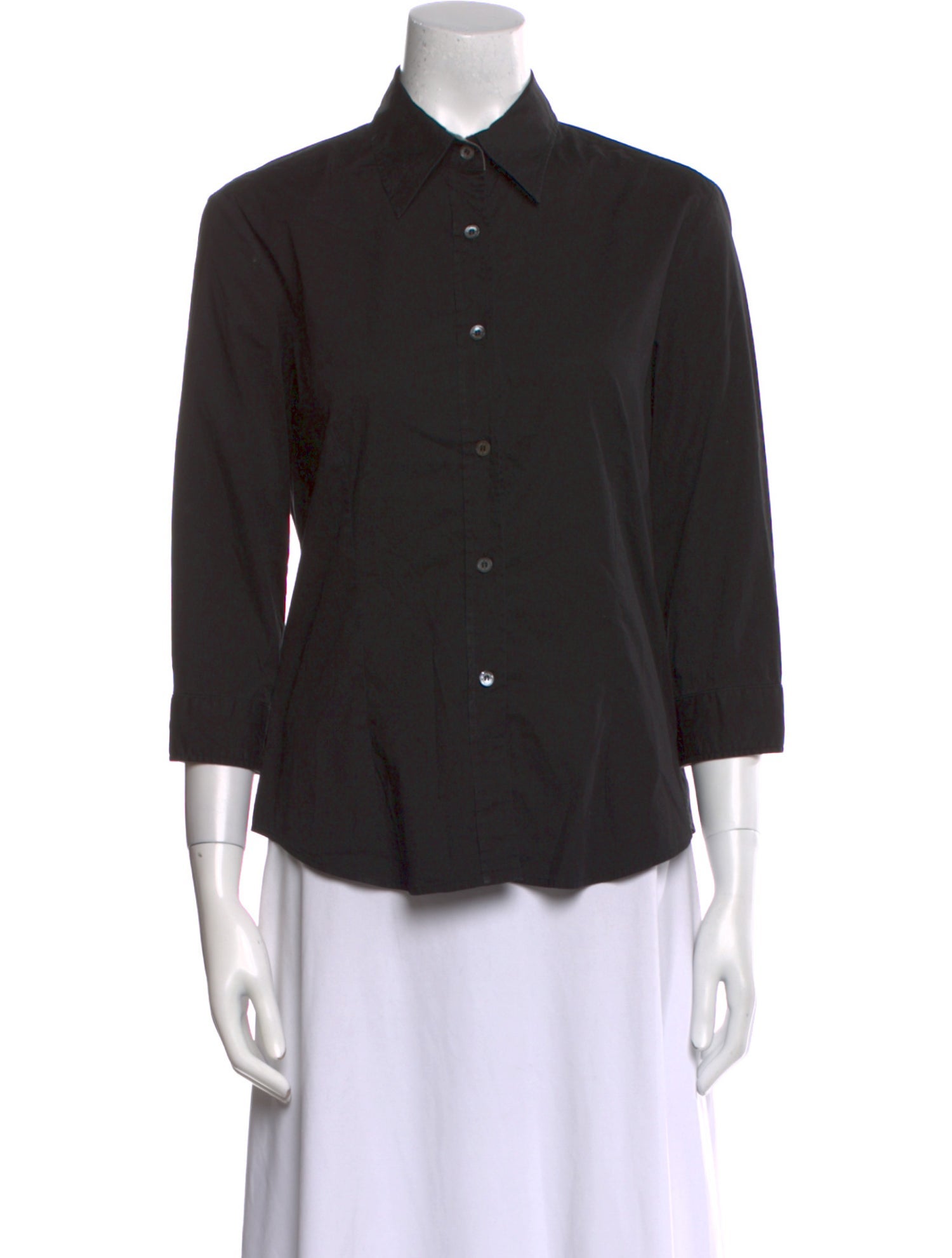 Burberry London Three-Quarter Sleeve Button-Up Top