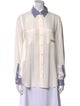 Burberry Silk Graphic Print Button-Up Top