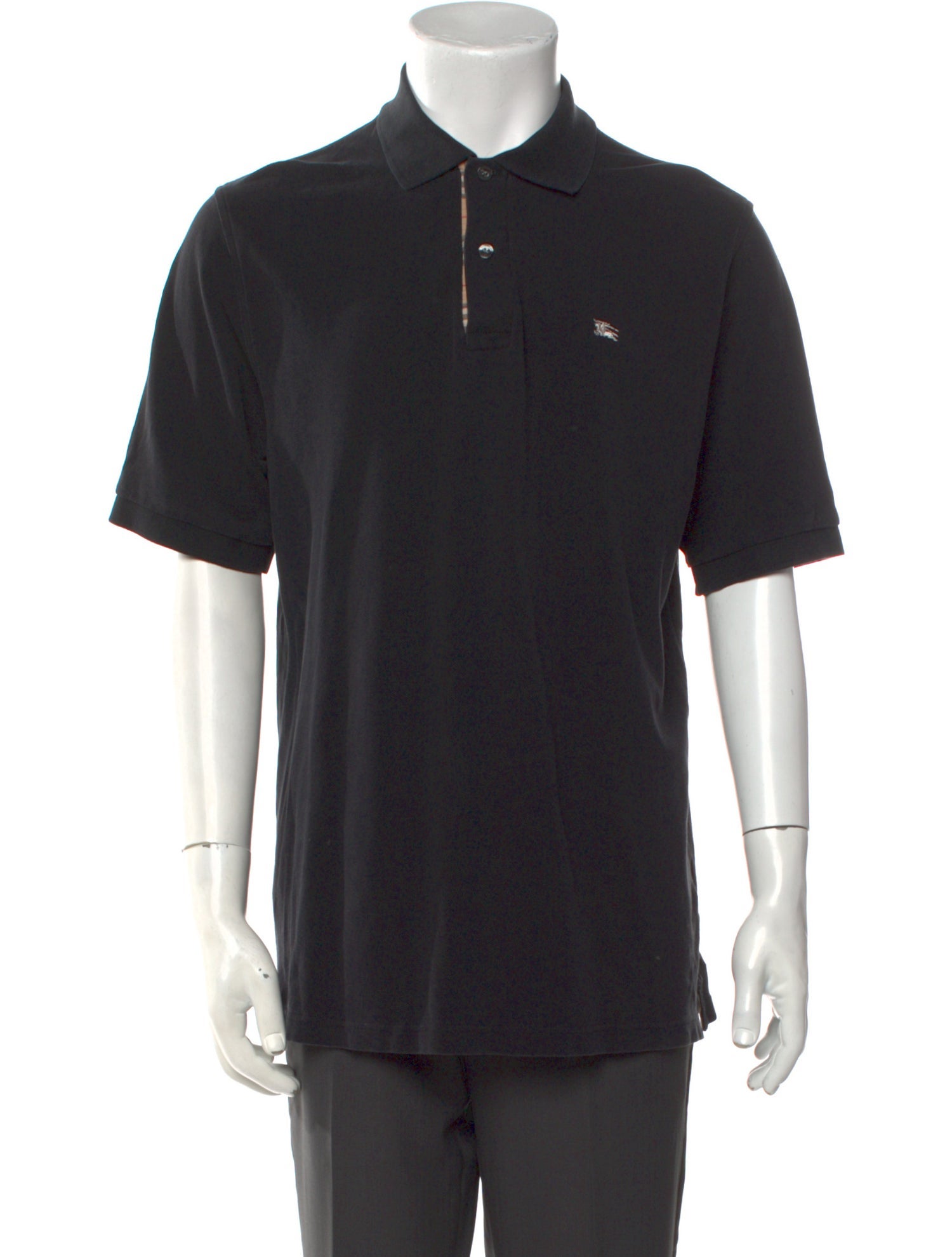 Burberry London TB Monogram V-Neck Polo Shirt
