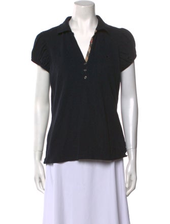 Burberry London V-Neck Short Sleeve Polo