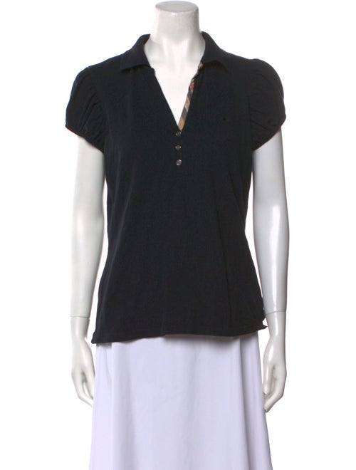 Burberry London V-Neck Short Sleeve Polo
