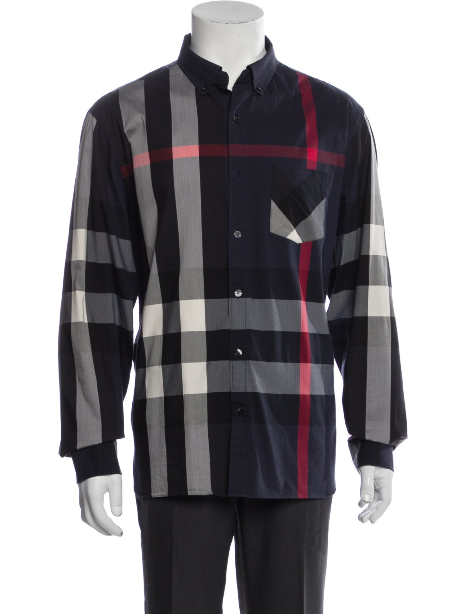 Burberry London Plaid Print Long Sleeve Shirt
