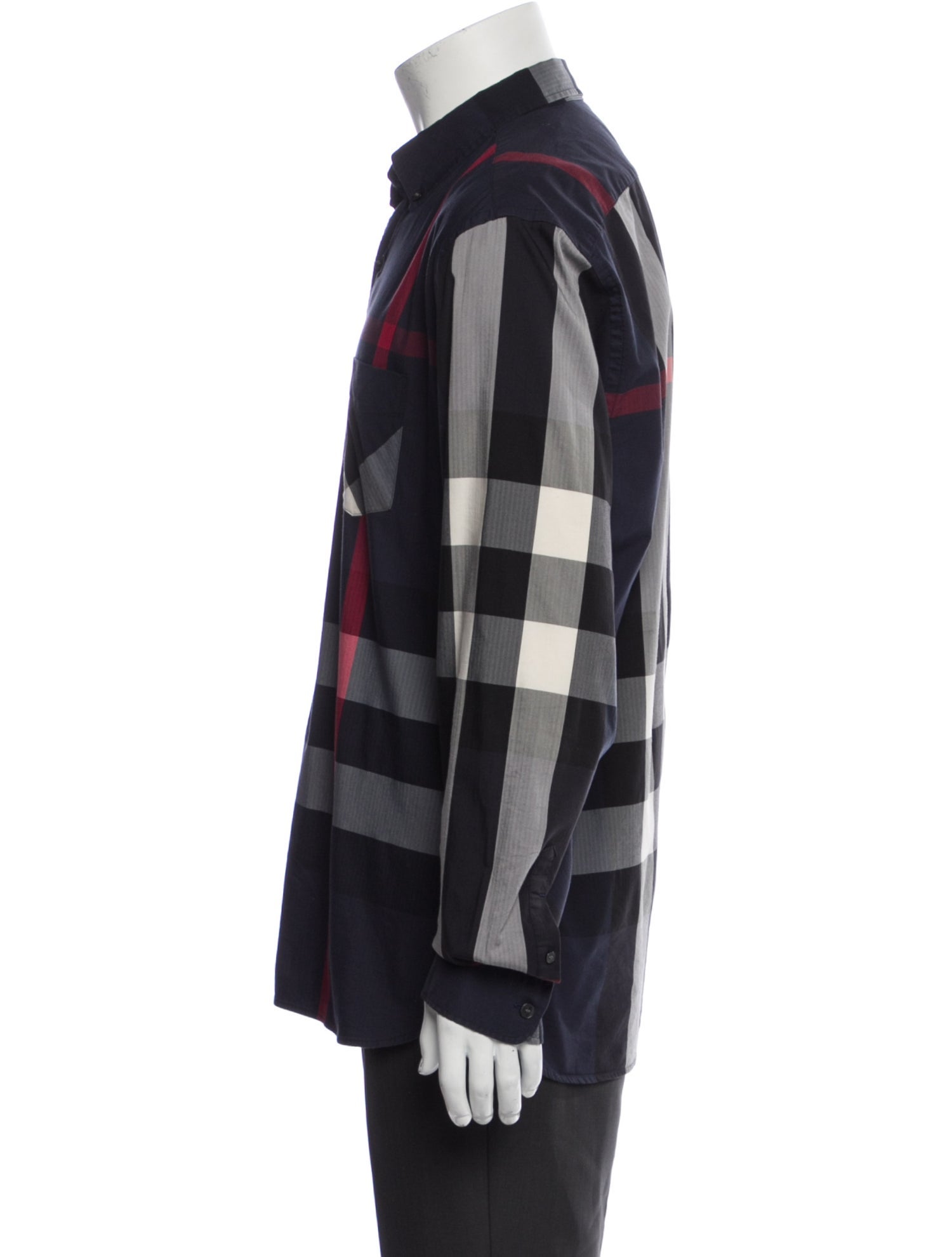 Burberry London Plaid Print Long Sleeve Shirt