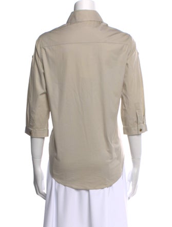 Burberry London Three-Quarter Sleeve Button-Up Top