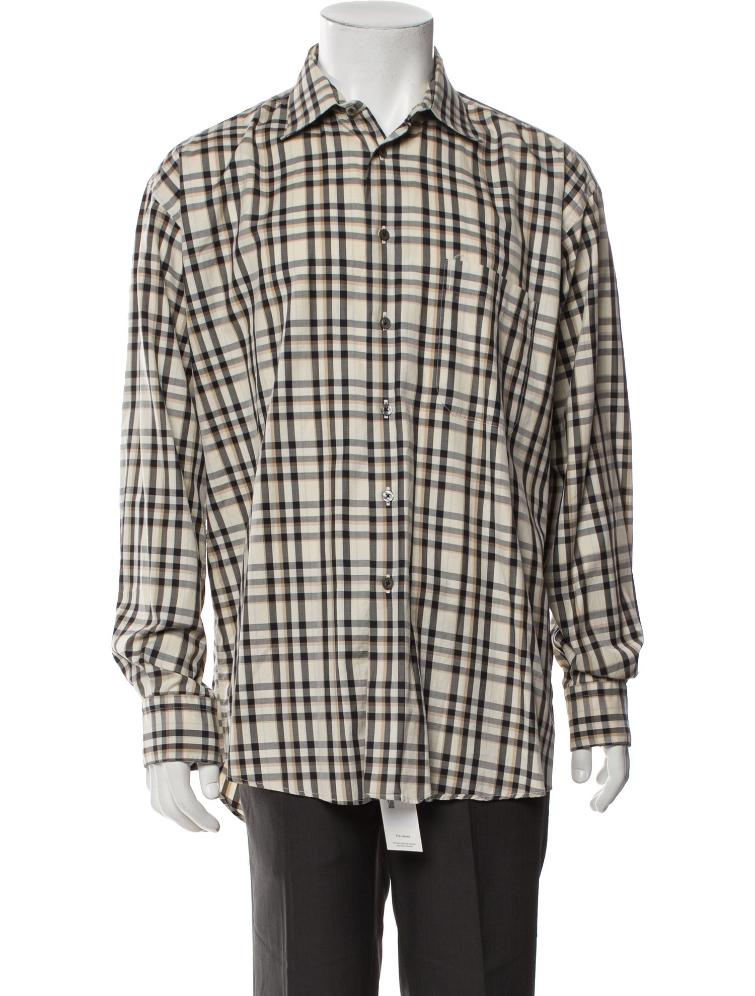 Burberry London Nova Check Pattern Long Sleeve Dress Shirt