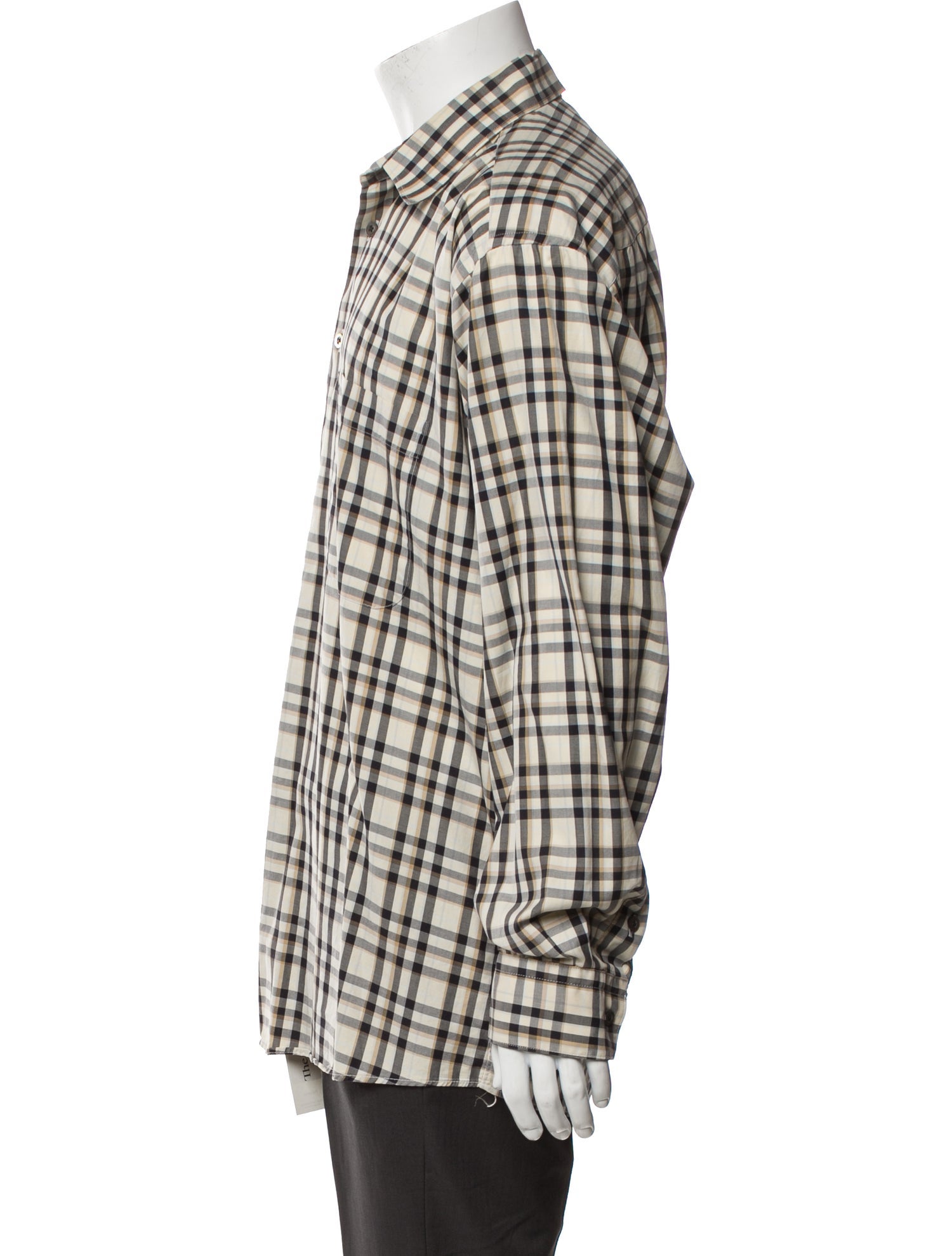 Burberry London Nova Check Pattern Long Sleeve Dress Shirt