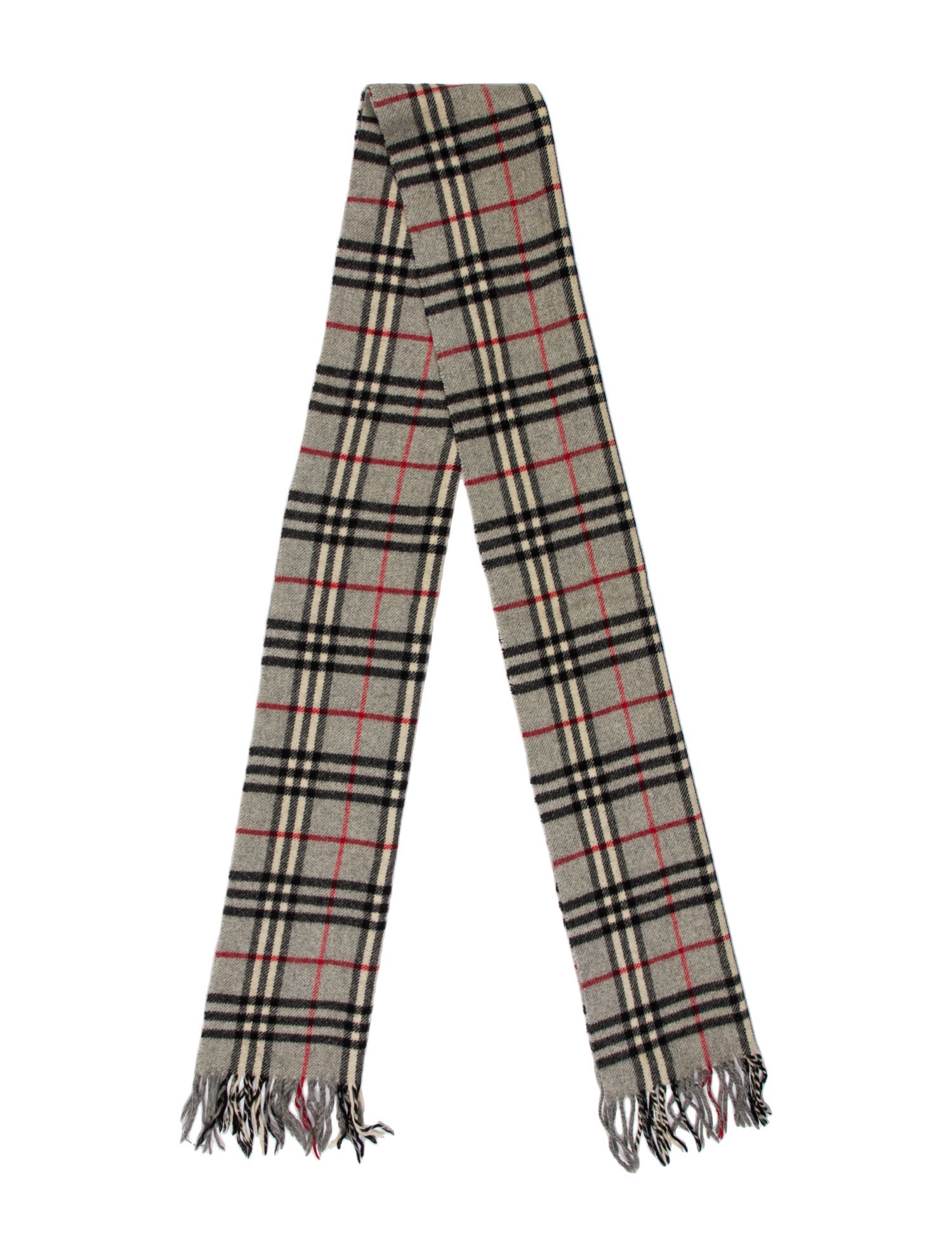 Burberry London Lambswool Plaid Print Scarf