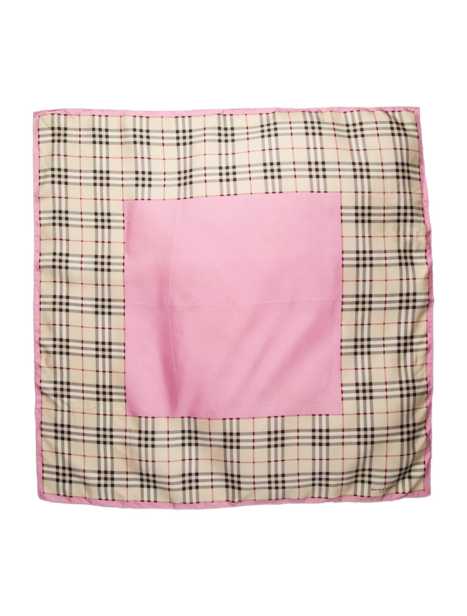 Burberry London Silk Plaid Print Scarf