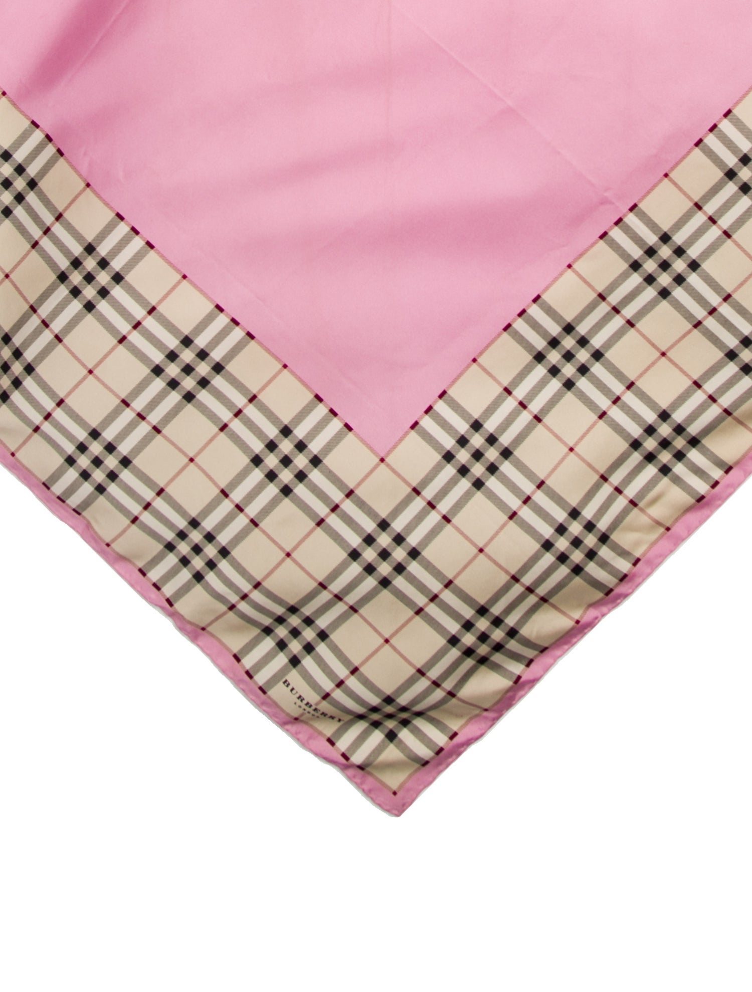 Burberry London Silk Plaid Print Scarf