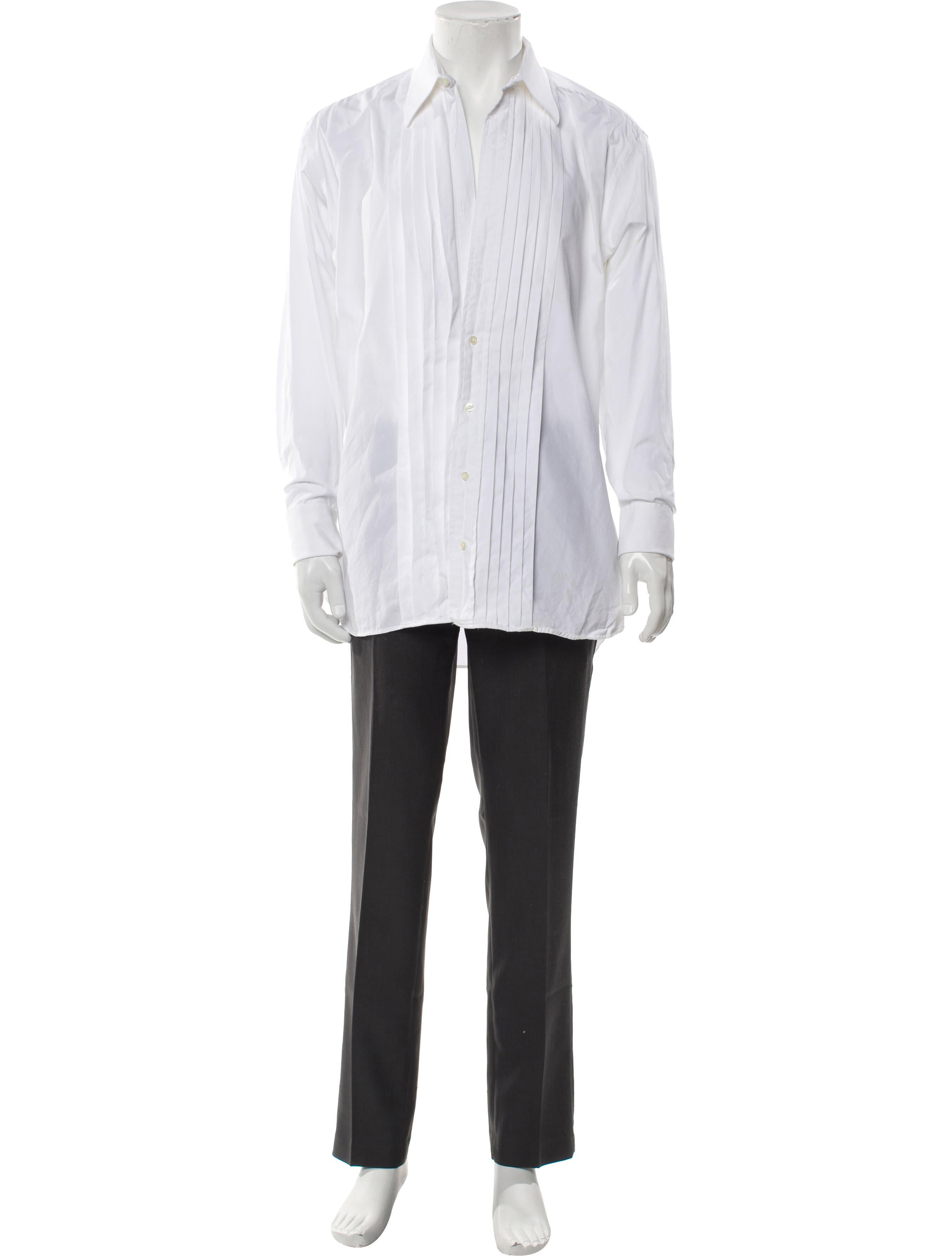 Burberry London Striped Long Sleeve Tuxedo Shirt