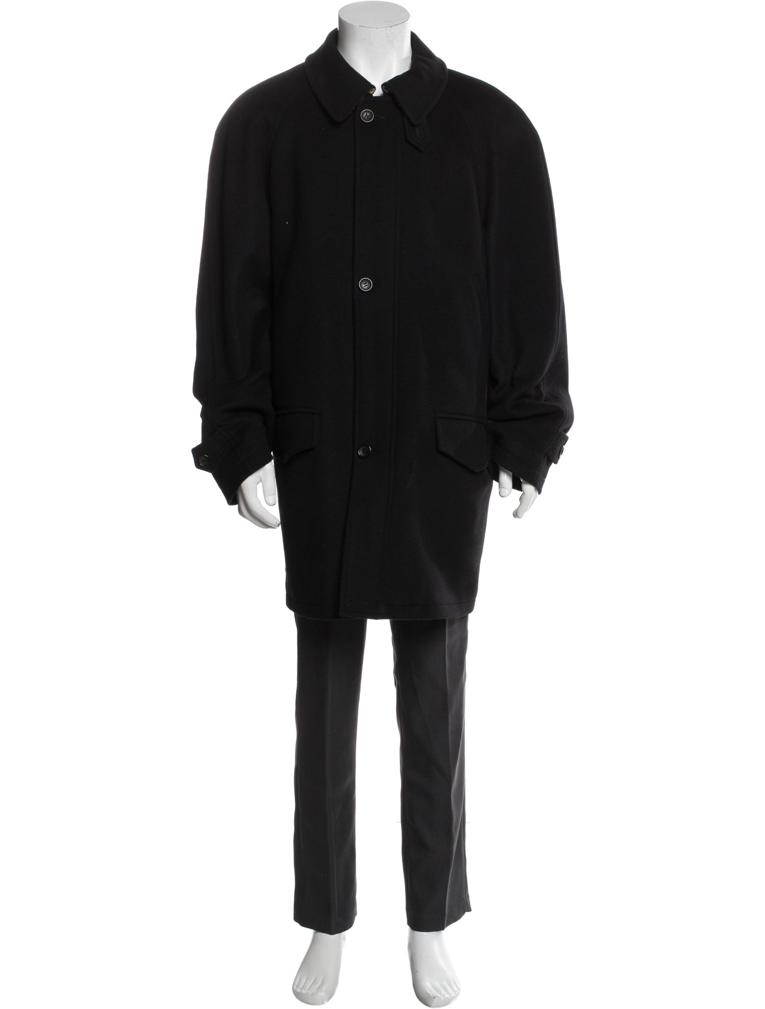 Burberry London House Check Pattern Wool Overcoat