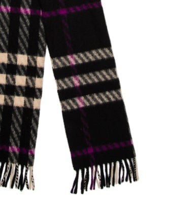 Burberry London Cashmere Plaid Print Scarf