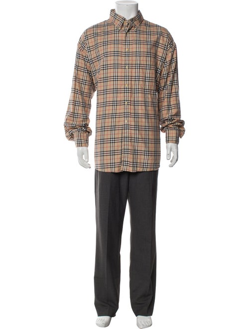 Burberry London Plaid Print Long Sleeve Shirt