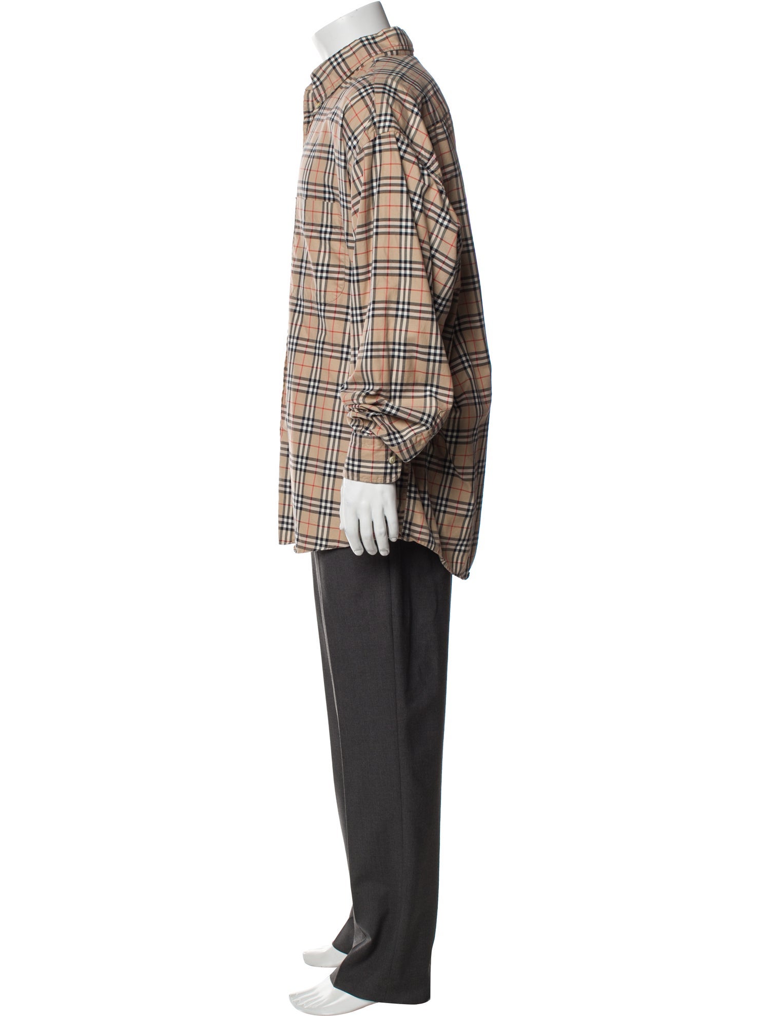 Burberry London Plaid Print Long Sleeve Shirt