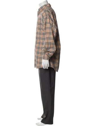 Burberry London Plaid Print Long Sleeve Shirt