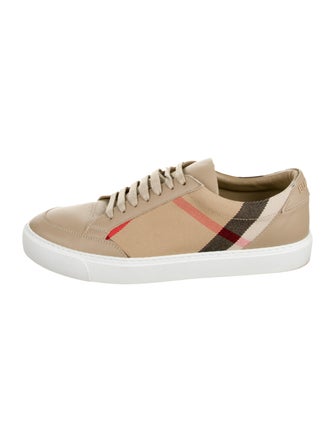 Burberry London Leather Printed Sneakers