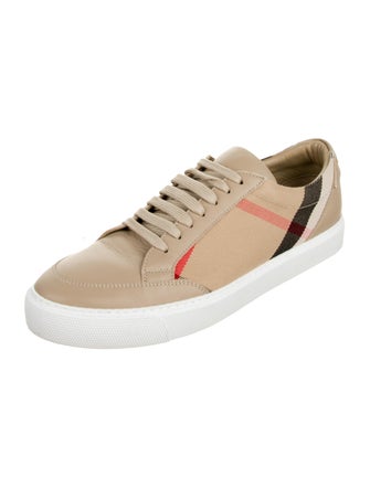 Burberry London Leather Printed Sneakers