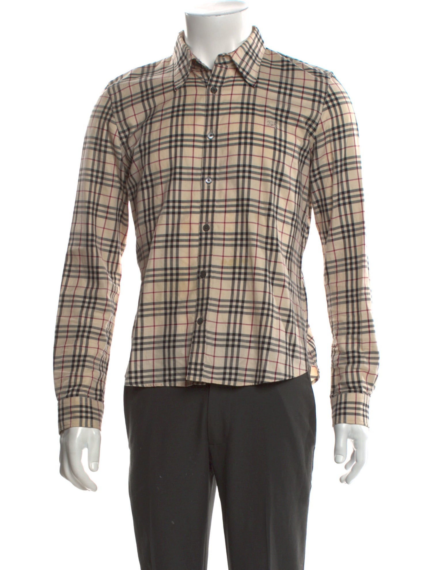 Burberry London Plaid Print Long Sleeve Shirt