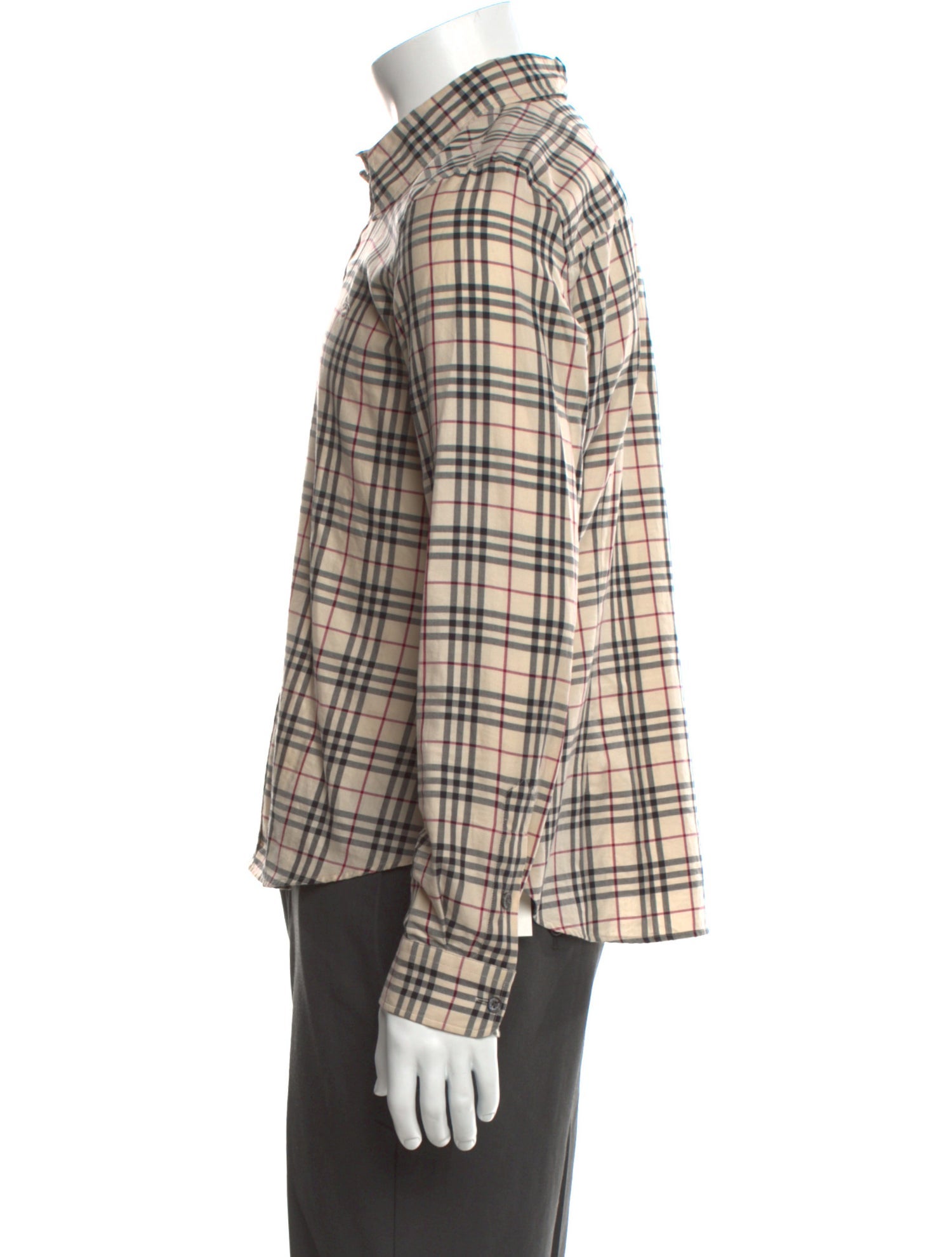 Burberry London Plaid Print Long Sleeve Shirt