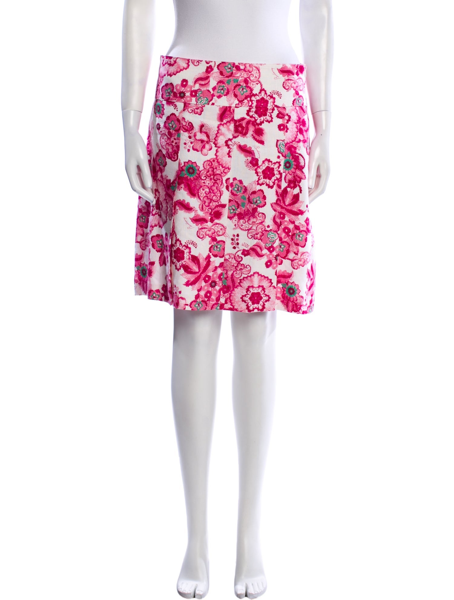Burberry London Floral Print Knee-Length Skirt