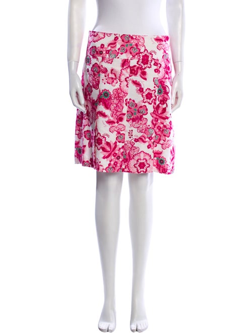 Burberry London Floral Print Knee-Length Skirt