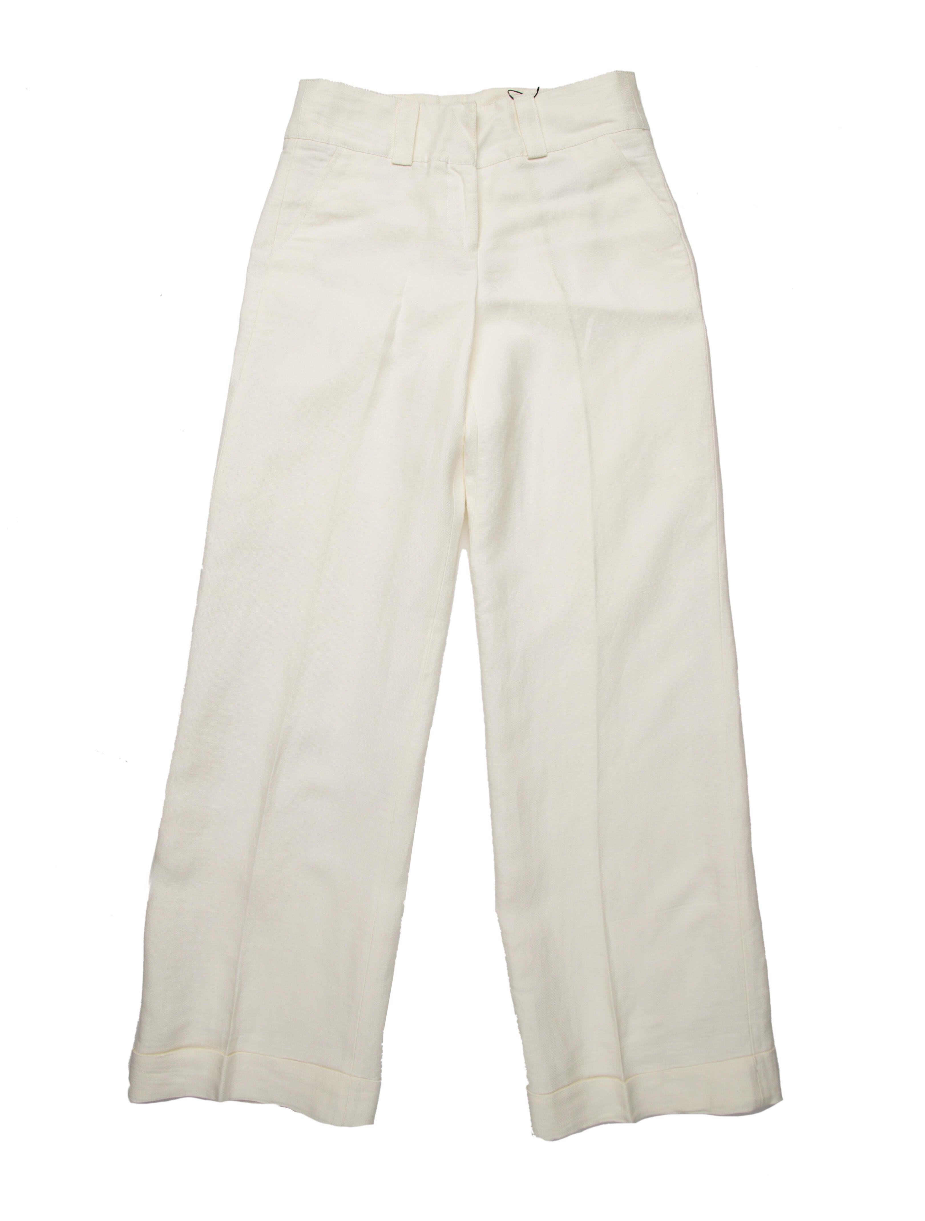 Burberry London Linen Wide Leg Pants w/ Tags