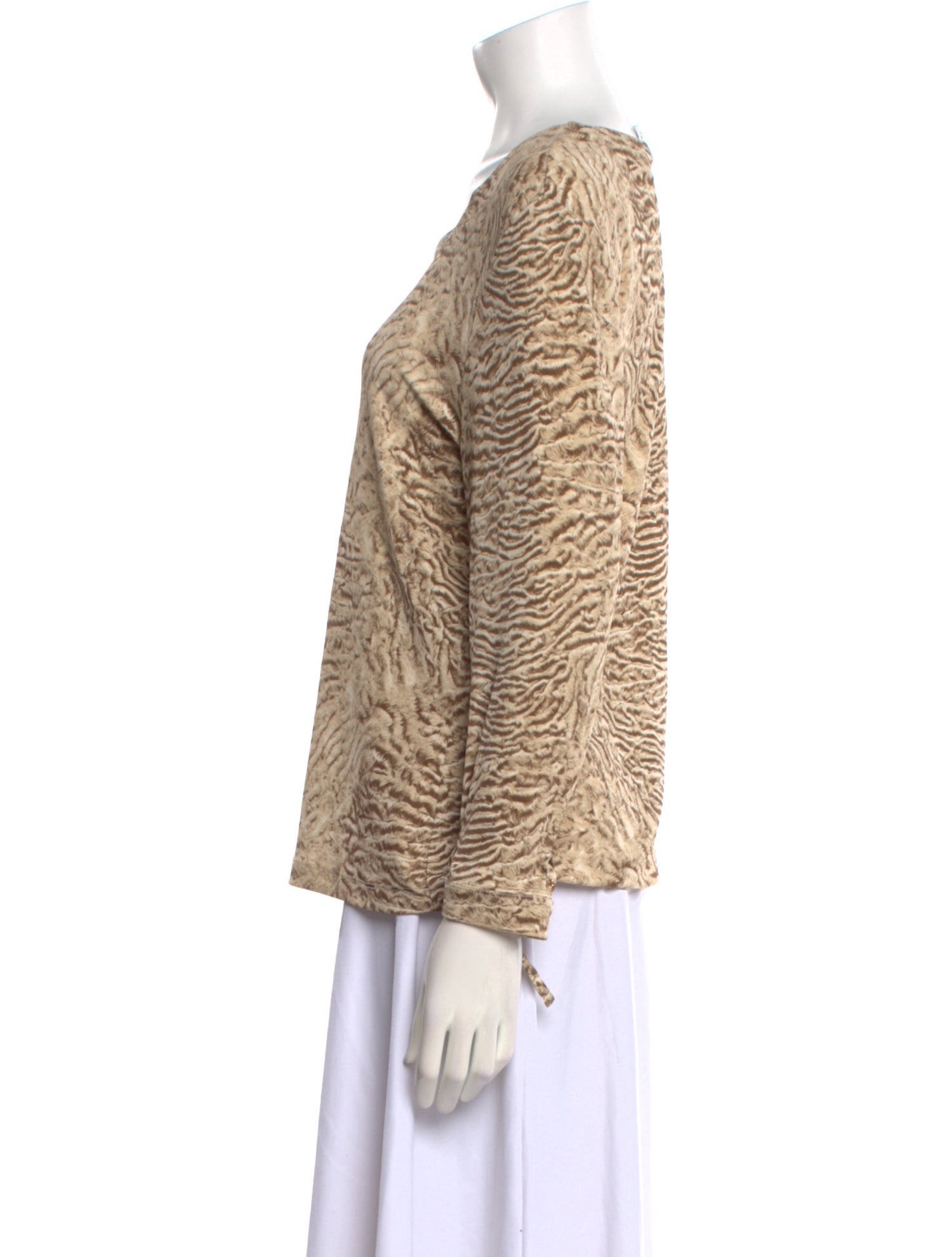 Burberry Animal Print Square Neckline Blouse