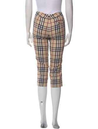 Burberry London Plaid Print Straight Leg Pants