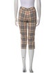 Burberry London Plaid Print Straight Leg Pants