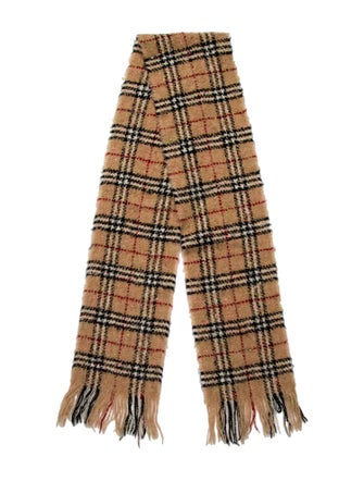 Burberry London Wool Plaid Print Scarf