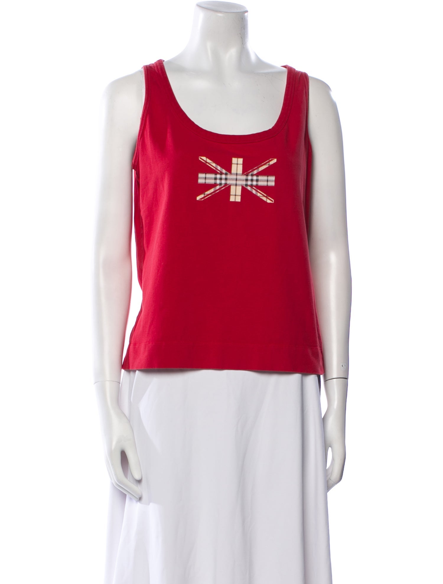 Burberry London Graphic Print Scoop Neck Top