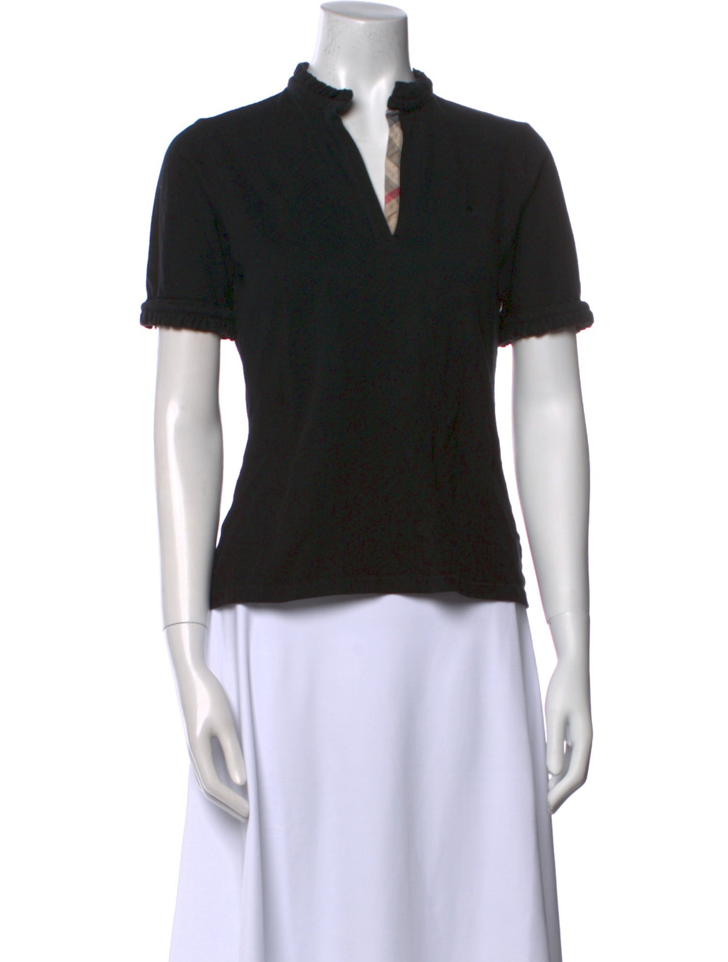 Burberry London V-Neck Short Sleeve Polo