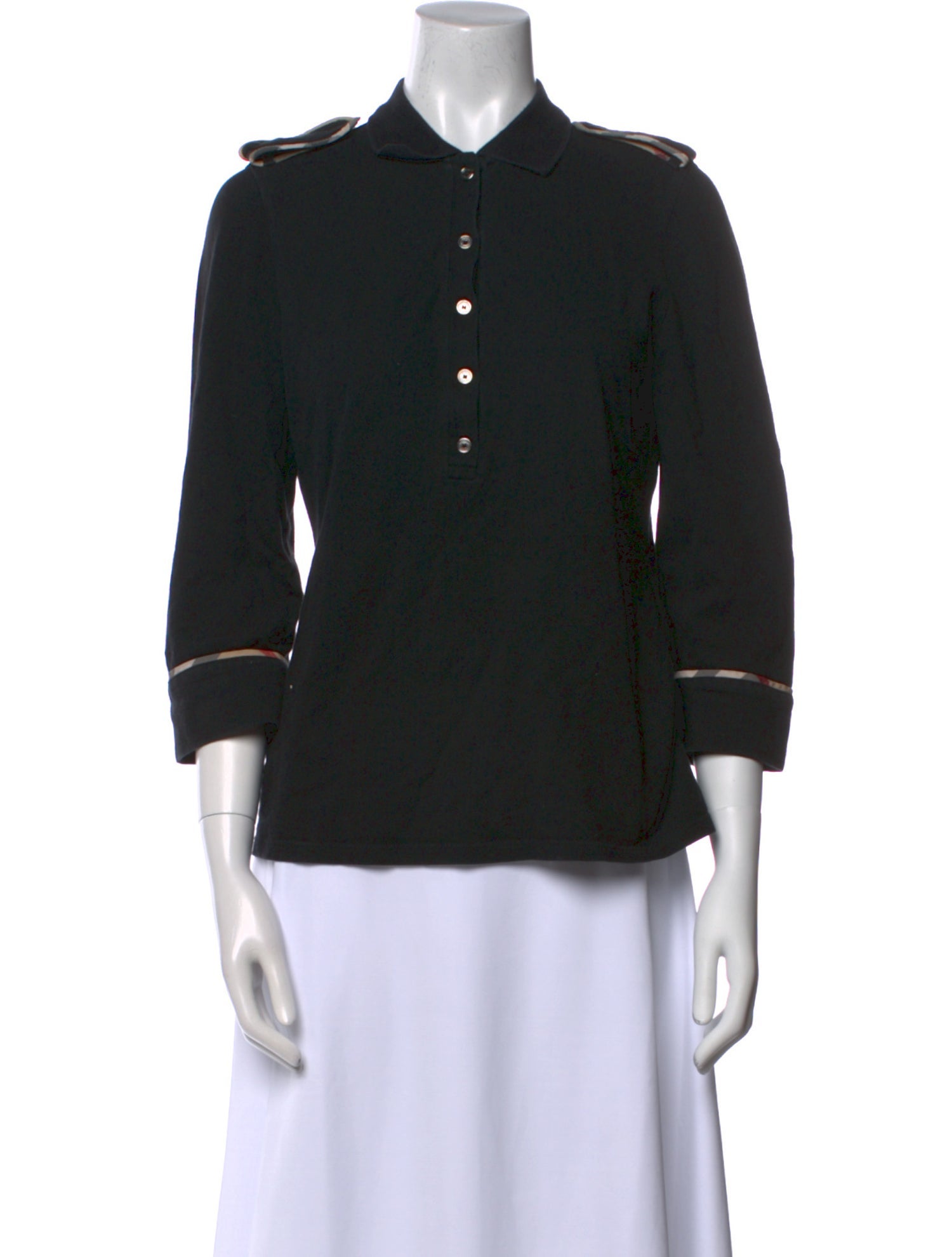 Burberry London Vintage Three-Quarter Sleeve Polo