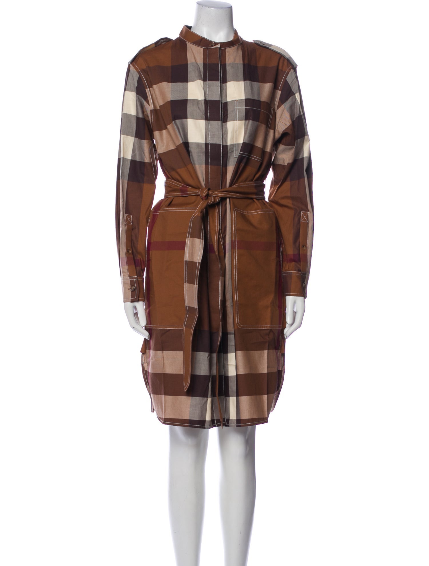 Burberry Plaid Print Knee-Length Dress