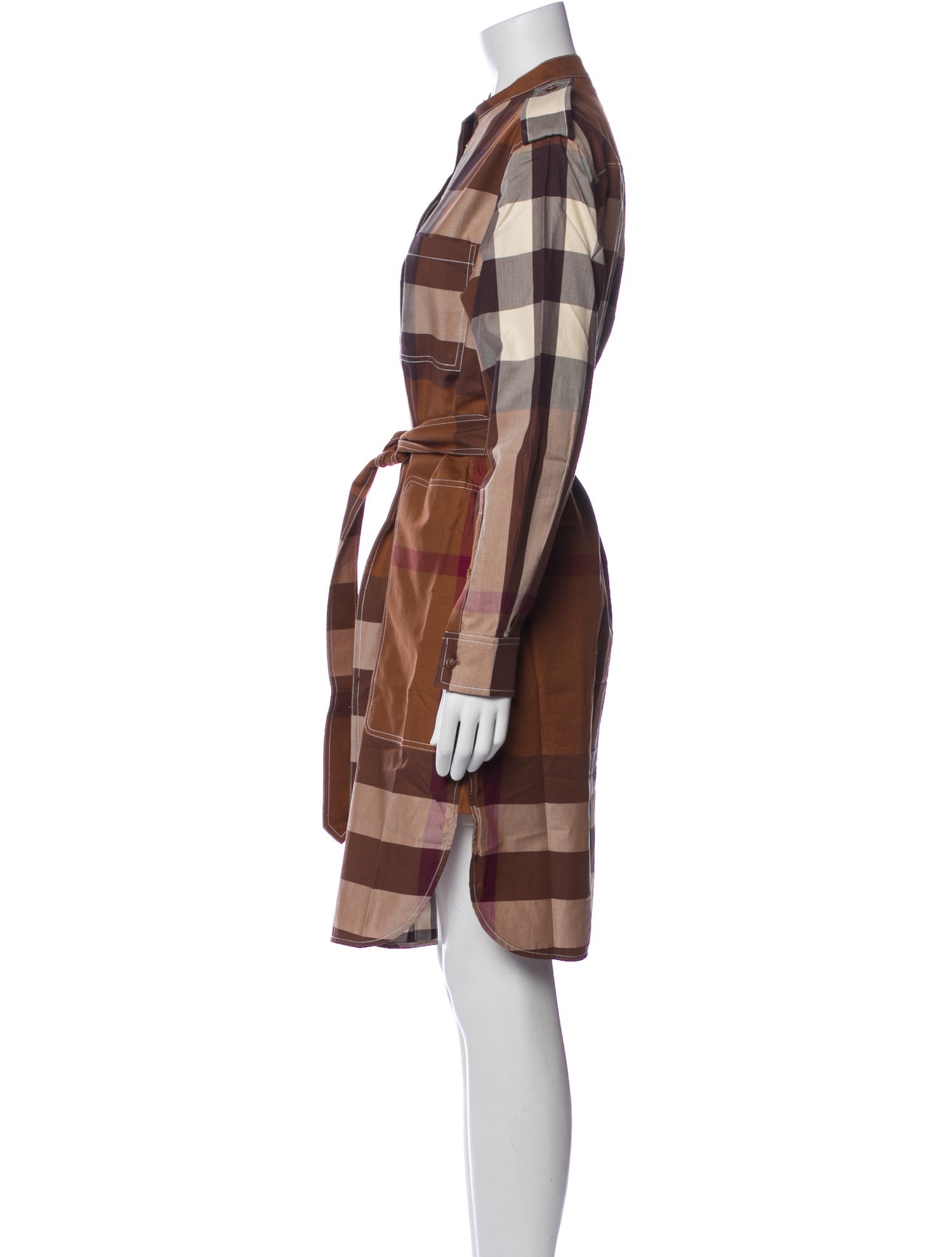Burberry Plaid Print Knee-Length Dress