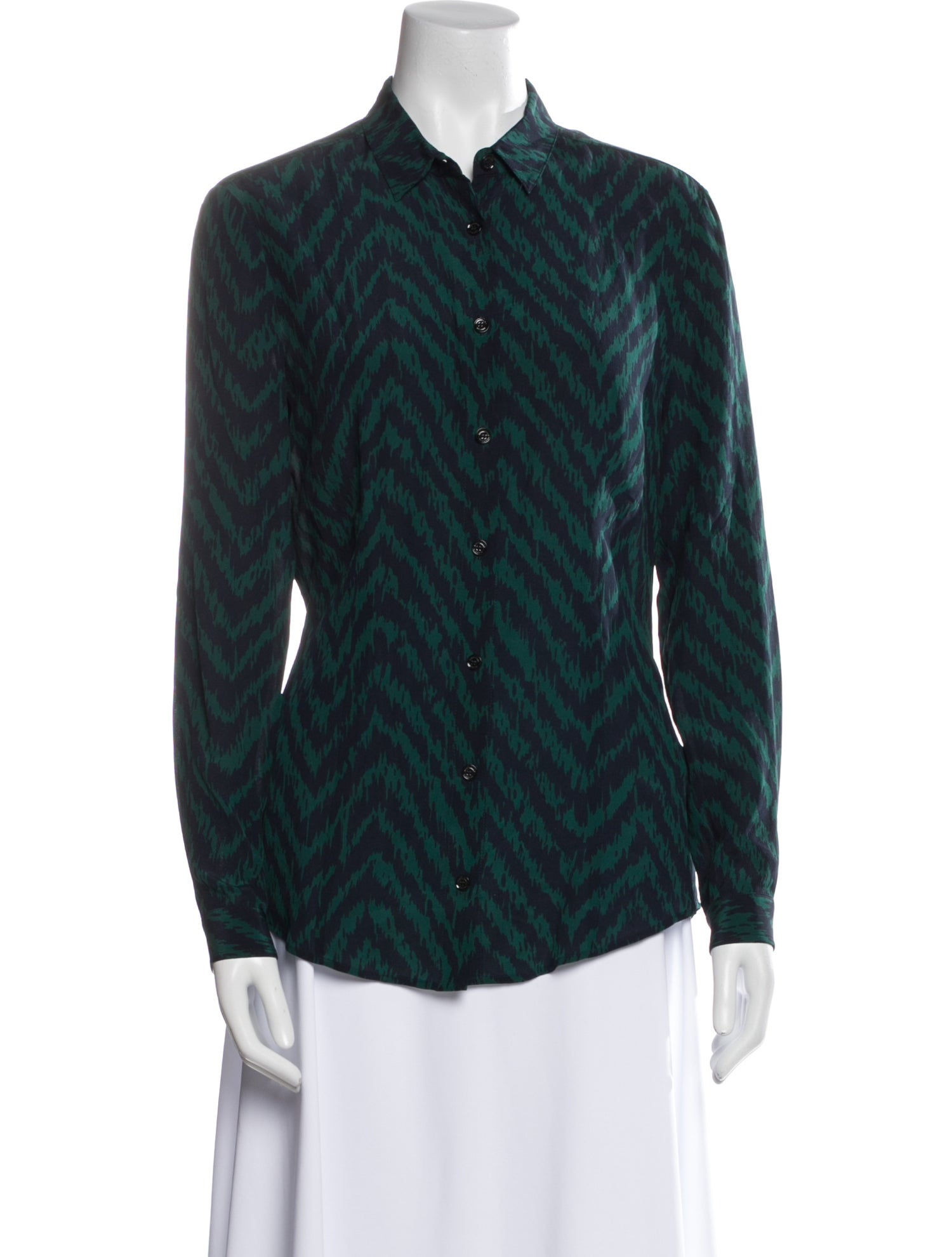 Burberry London Silk Printed Button-Up Top