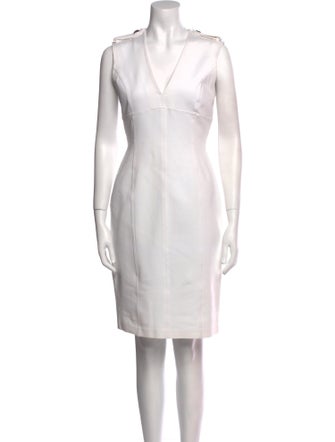 Burberry London V-Neck Knee-Length Dress