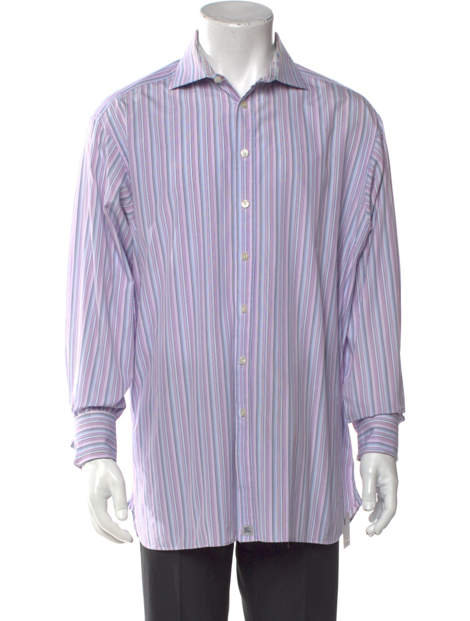 Burberry London Striped Long Sleeve Dress Shirt