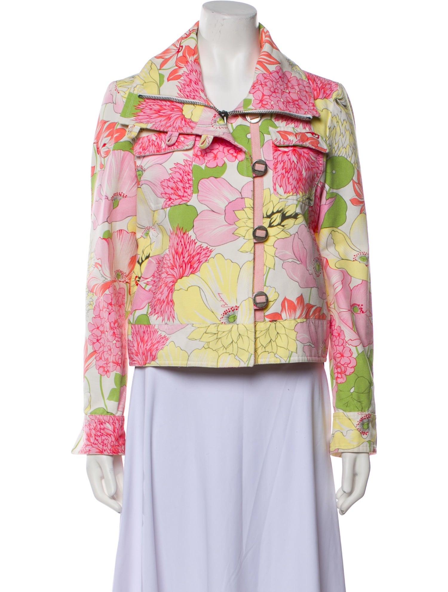 Burberry London Floral Print Biker Jacket