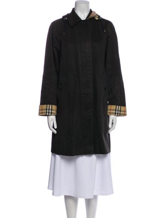 Burberry London Colorblock Pattern Trench Coat