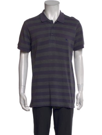 Burberry London Striped Collar Polo Shirt
