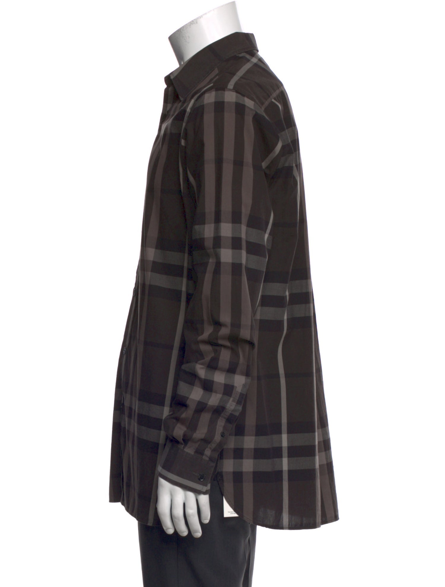 Burberry London Plaid Print Long Sleeve Dress Shirt