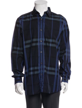 Burberry London Plaid Print Long Sleeve Shirt